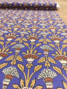 TISSU COTON ENDUIT ANTI TACHE  - IMPRIME FLEURS- au mètre