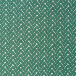 Tissu imprimé Fleur Blanche fond vert spécial patchwork - 100% Coton - vendu au mètre ou au 1/2 mètre