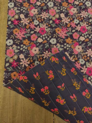 TISSU 100% COTON double gaze matelassé- Bi face