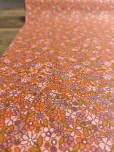 TISSU COTON ENDUIT ANTI TACHE  - IMPRIME FLEURS- au mètre