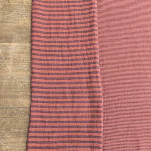 TISSU 100% COTON double gaze Bi face Rayures Ocre