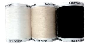Fil à coudre Gütermann 100% polyester - 1000m - 5 coloris au choix
