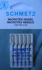 Aiguilles machine SCHMETZ "MICROTEX" pour tissu délicat - Blister de 5