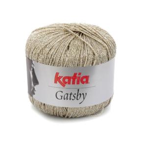 Fil à tricoter ou à crocheter Katia Gatsby - Argent métallisé Doré - 50g