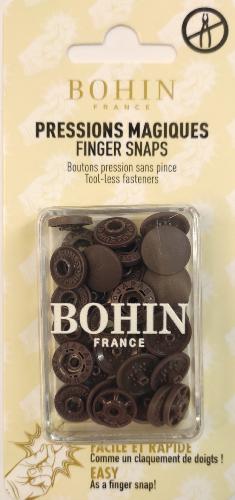 BOUTONS PRESSIONS MAGIQUES SANS PINCE - Marron 13mm