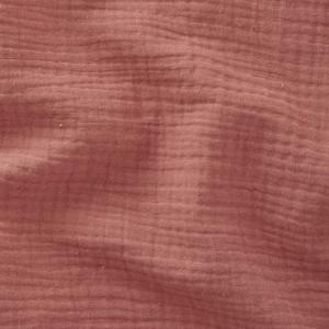 Tissu Double Gaze Uni 100% Coton Gaufré - ROSE BLUSH- vendu au mètre ou au 1/2 mètre