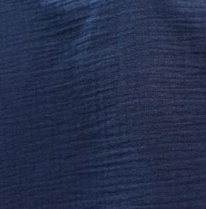 Tissu Double Gaze Uni 100% Coton Gaufré Marine - vendu au mètre ou au 1/2 mètre