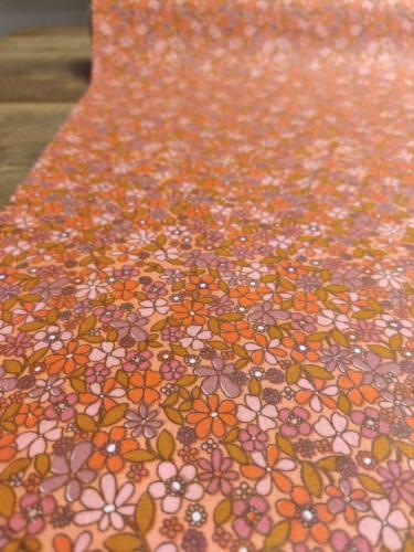 TISSU COTON ENDUIT ANTI TACHE  - IMPRIME FLEURS- au mètre