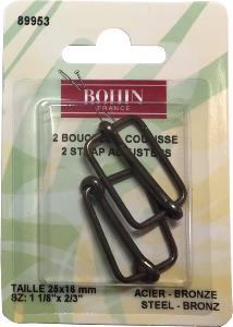 Boucles à coulisse BOHIN - 25mm x 16mm - Bronze - Lot de 2