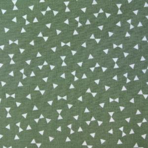 Tissu imprimé formes triangle fond Vert spécial patchwork - 100% Coton - vendu au mètre ou au 1/2 mètre