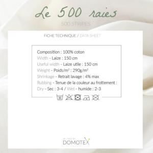 TISSU VELOURS COTELE ECRU - 100% coton - au mètre